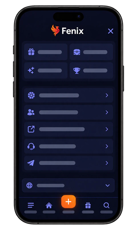Меню и основные разделы — Fenix