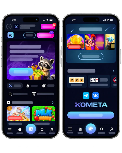 Главная страница и каталог игр — Kometa