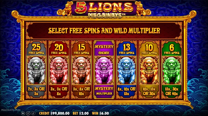 5 Lions Megaways — Выбор бонусного режима