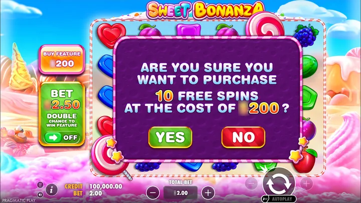 Sweet Bonanza — Покупка бонуса