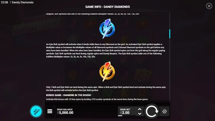 Dandy Diamonds — Bolt Symbols