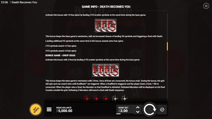 Death Becomes You — Виды бонусных игр
