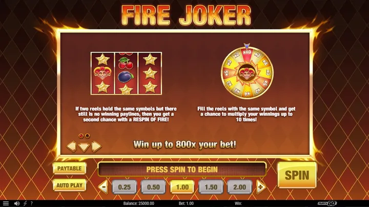Fire Joker — Респин и колесо множителей