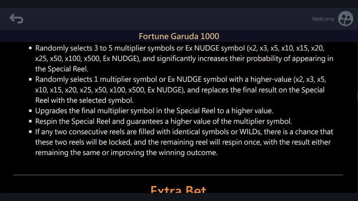 Fortune Garuda 1000 — Возможности Gift of Garuda