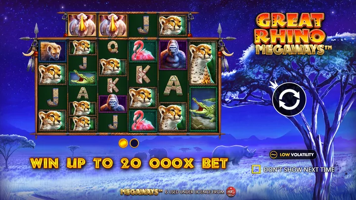 Great Rhino Megaways — Заставка игры