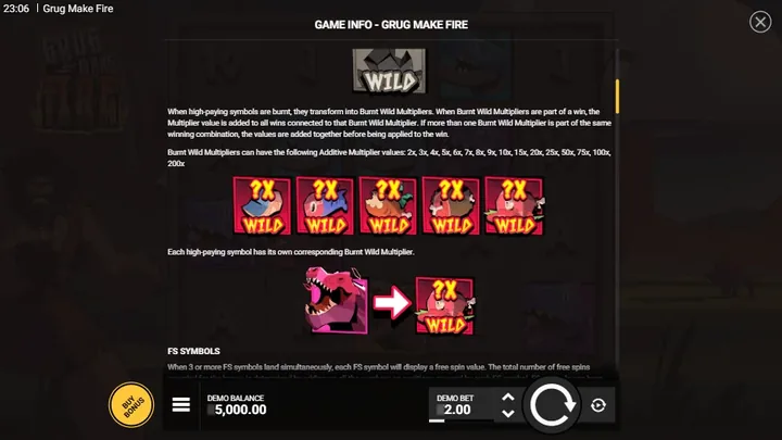 Grug Make Fire — Burning Wild и множители