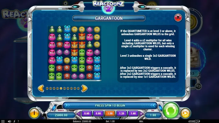 Reactoonz 2 — Уровни Gargantoon