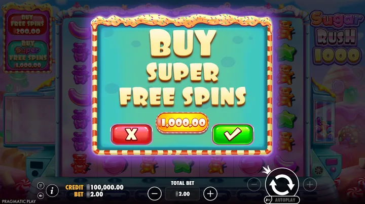 Sugar Rush 1000 — Покупка Super Free Spins