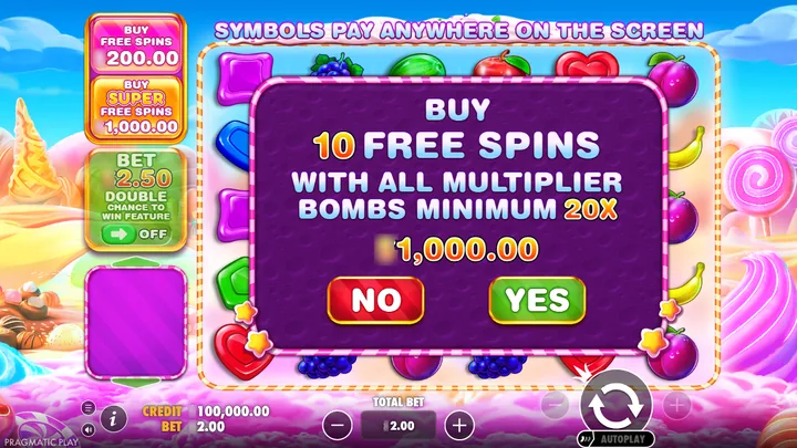 Sweet Bonanza 1000 — Покупка Super Free Spins