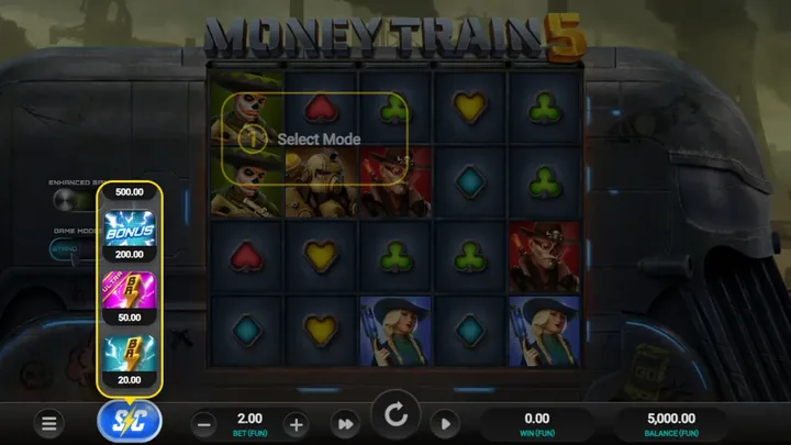 Money Train 5 — Выбор платного режима