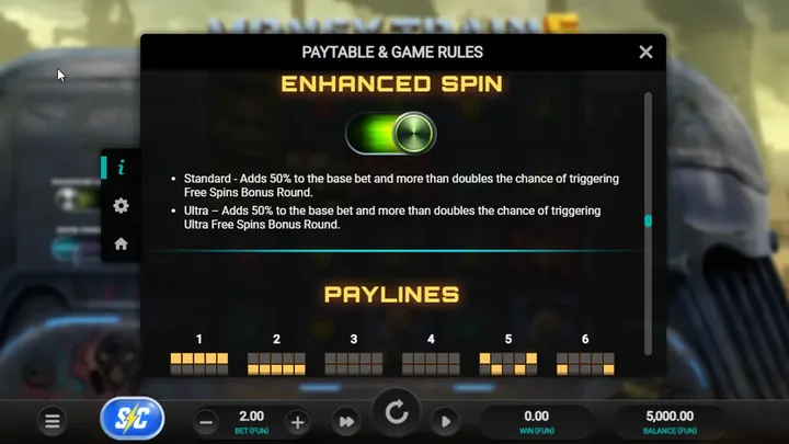 Money Train 5 — Дополнительная ставка Enhanced Spin