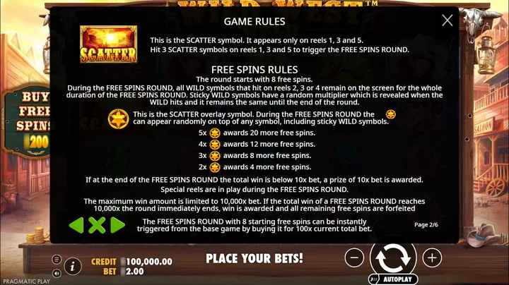 Wild West Gold — Правила бонусной функции